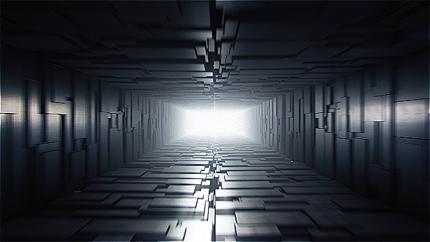 3D cinematic dark futuristic light loop metal neon sci-fi VJ