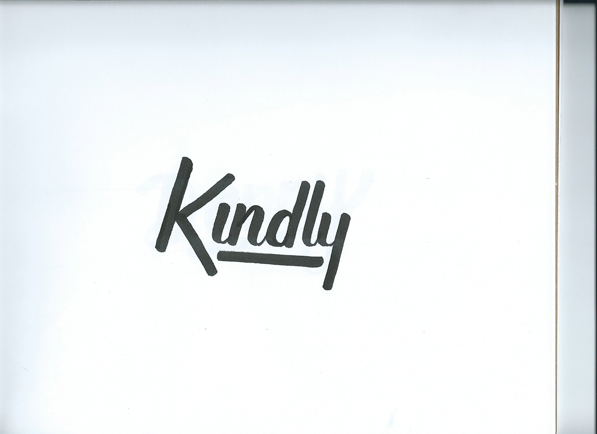 custom type logo hand drawn kindly type
