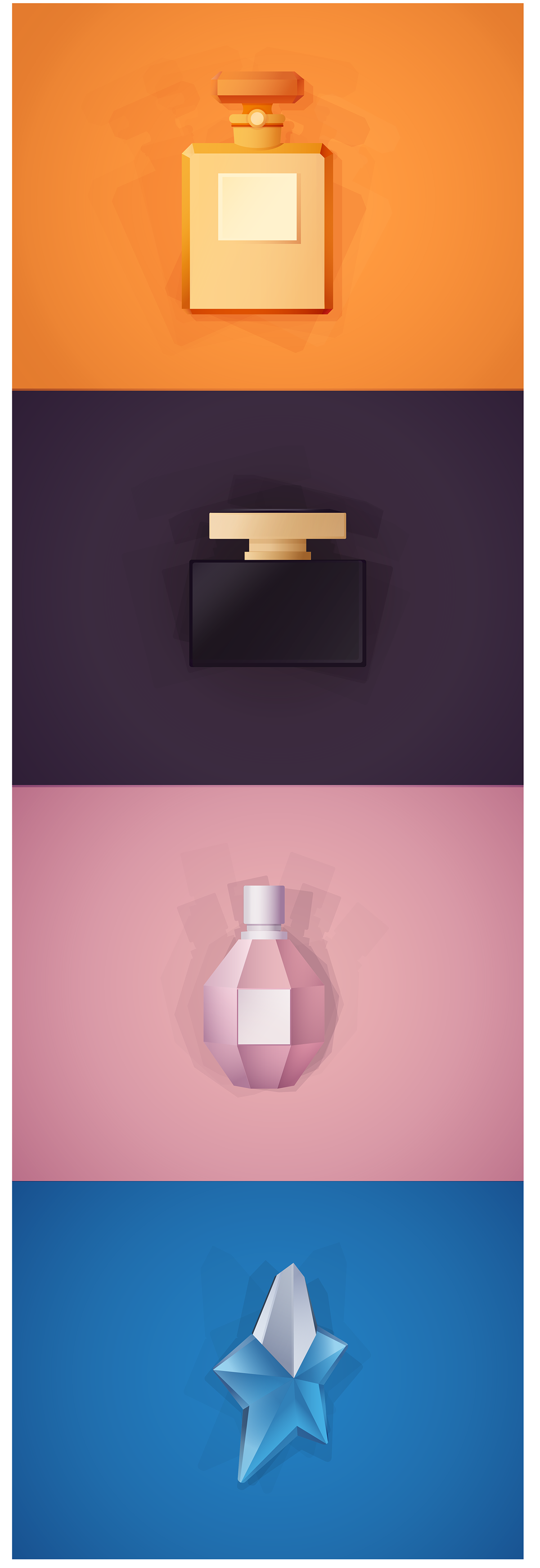 parfume parfum Fragrance chanel dolce flat minimal design Shadows bottle