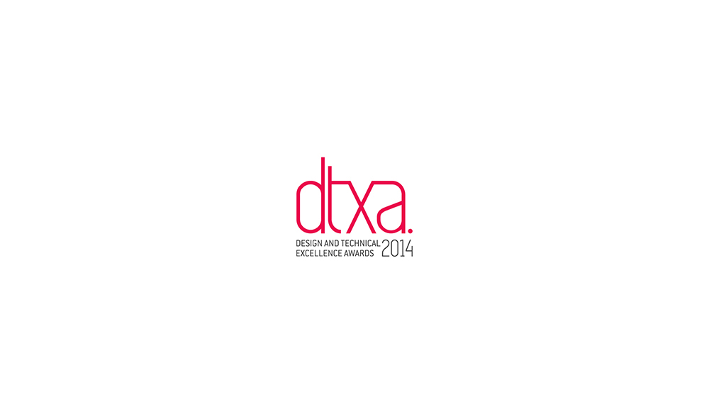 Event graphic trophy DXTA Arup logo glass red transparent modern