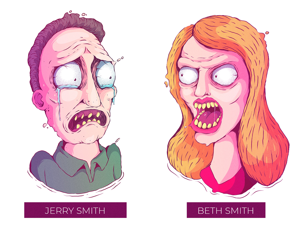 Rick and Morty Character Illustrations 