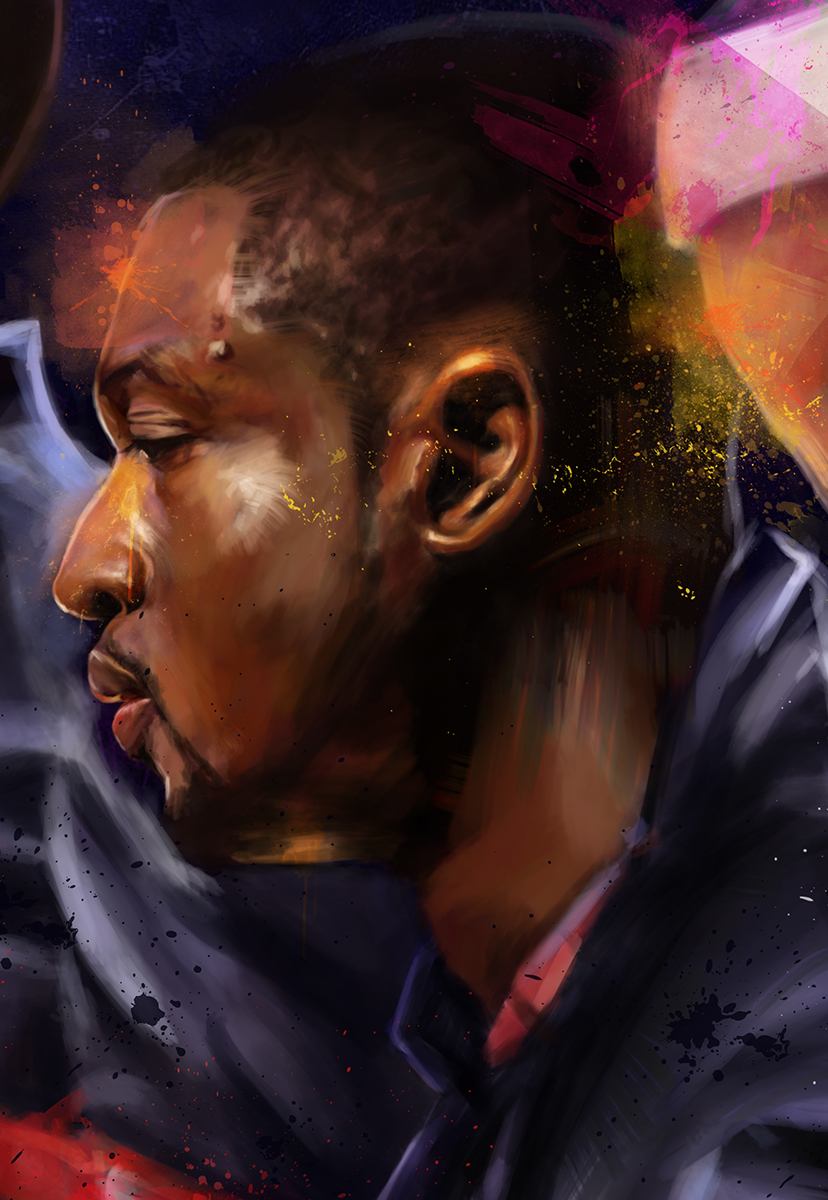 digital painting basketball Nike LeBron James king sport art Miami Heat NBA