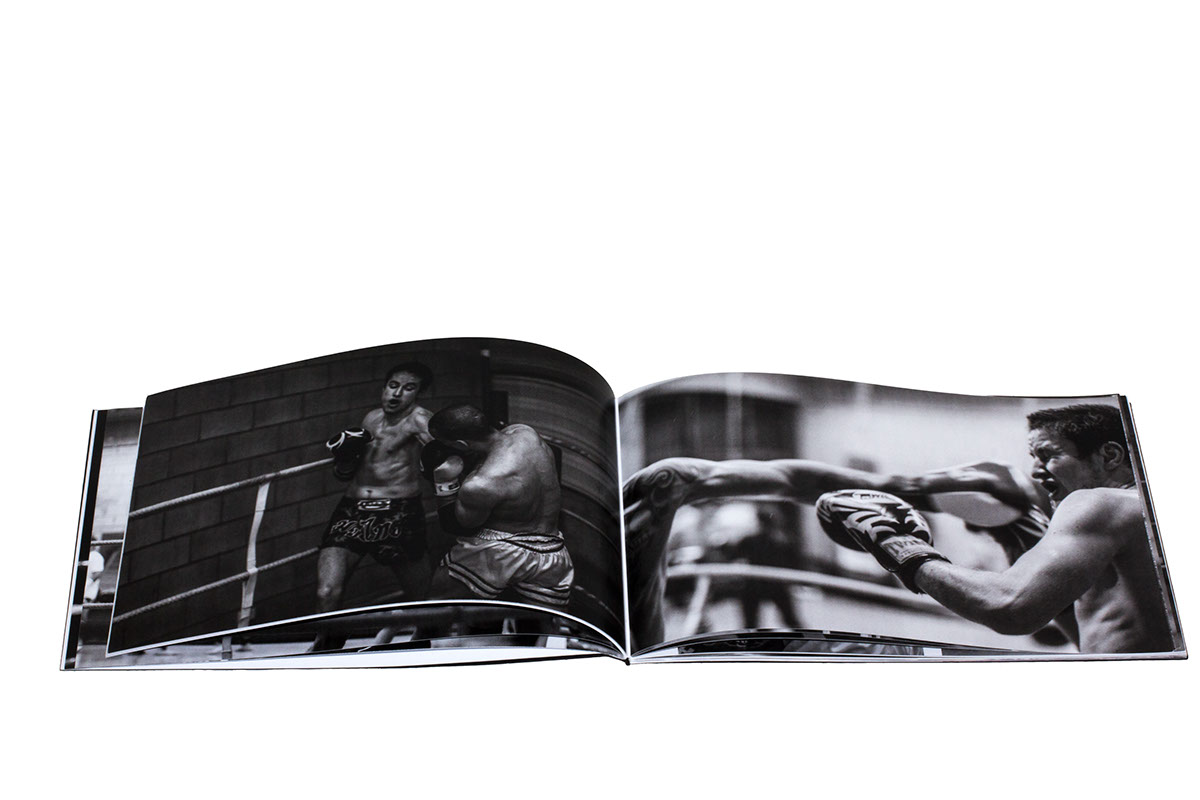 black and white Boxing muay thai yannick merterns book design handmade Bookbinding