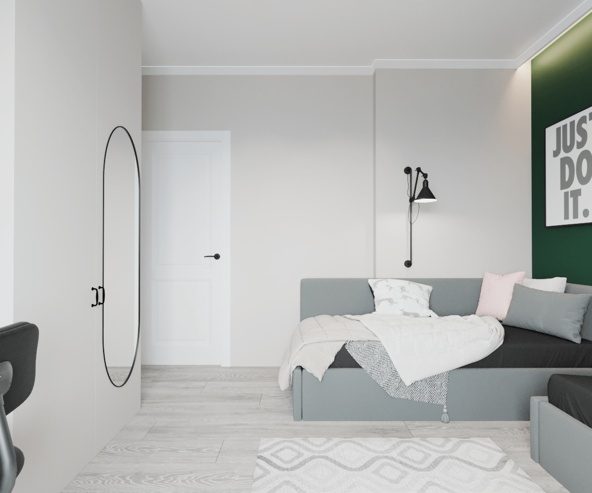 3ds max bedroom childroom corona Interior interior design  minimal modern Render visualization
