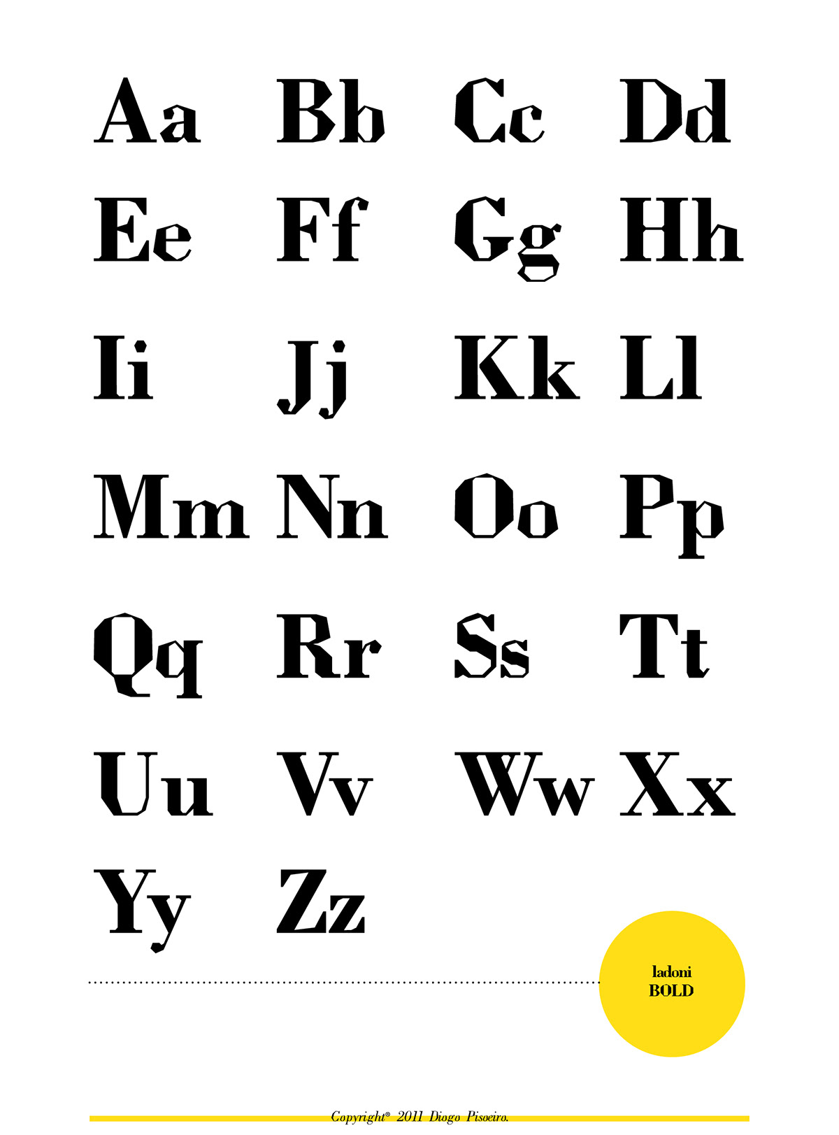 Typeface font bodoni ladoni diogo pisoeiro