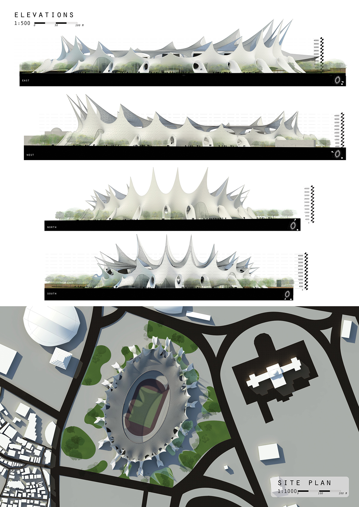 rendering stadium design parametric