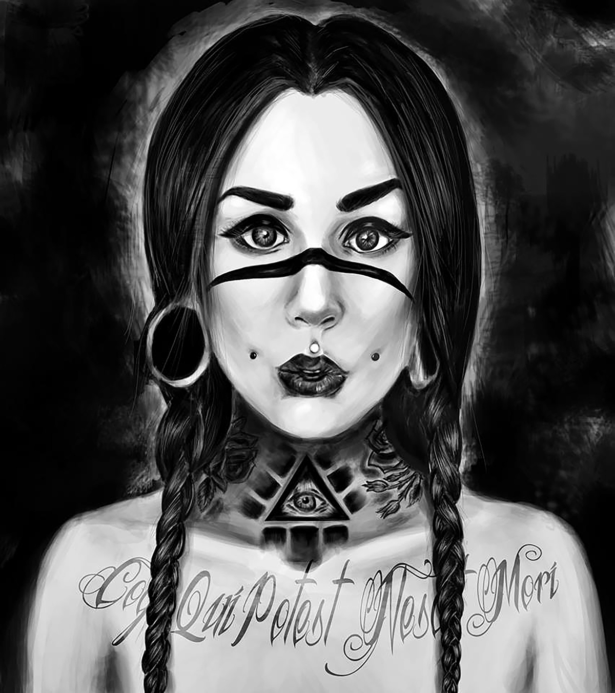 suicidegirl death tattoo horror skull girl portraits