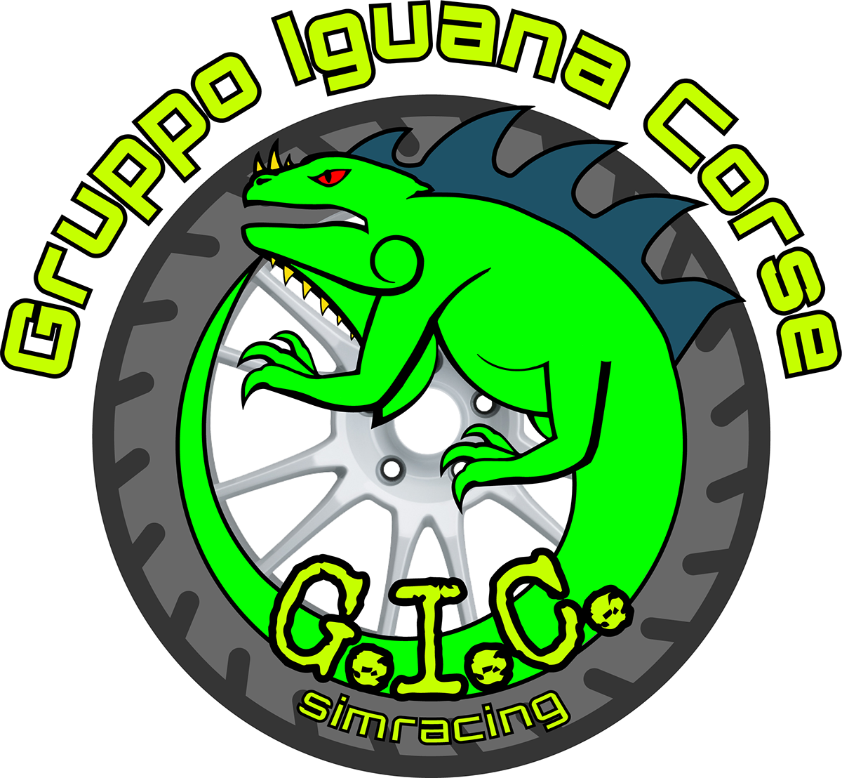 Assetto Corsa car iguana race simracing cartoon salamandra vector