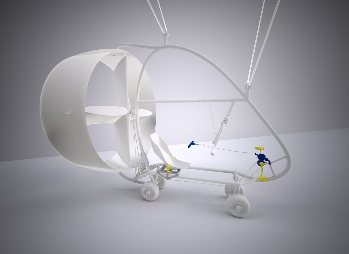 human power machine airship Aircraft Flying rowing machine crankset