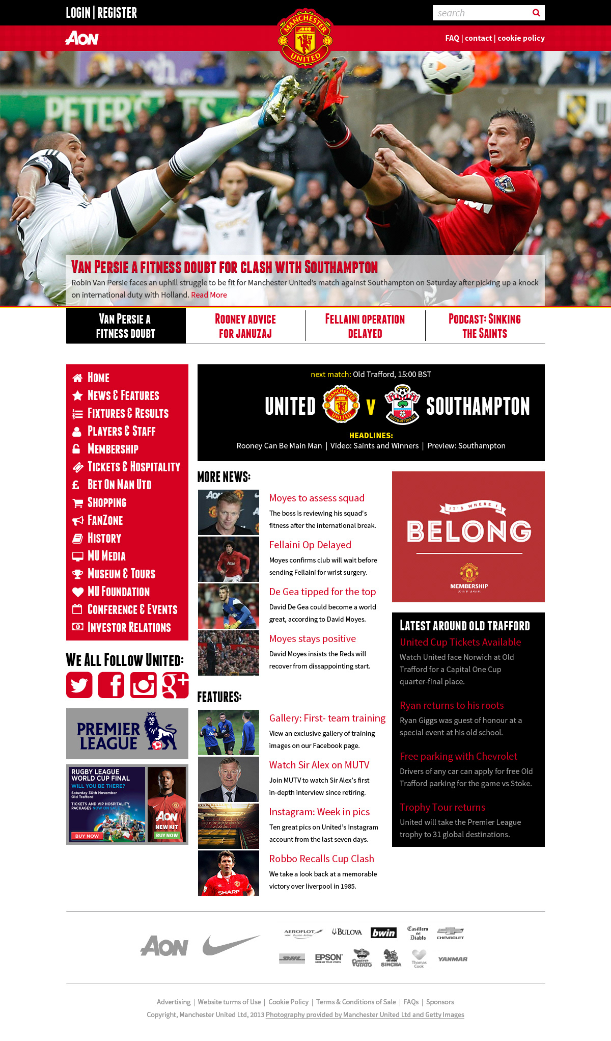 Manchester United website redesign