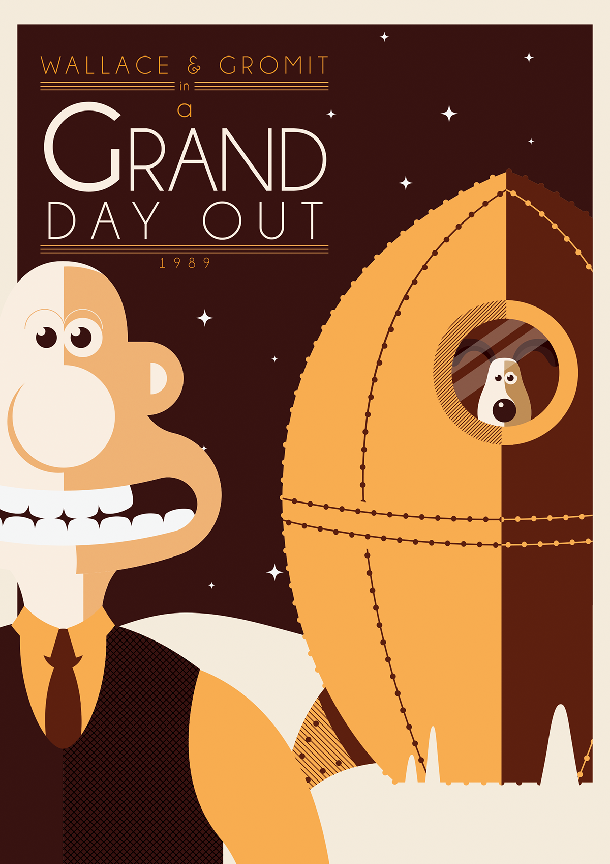 vector wallace Gromit grand Day out poster design