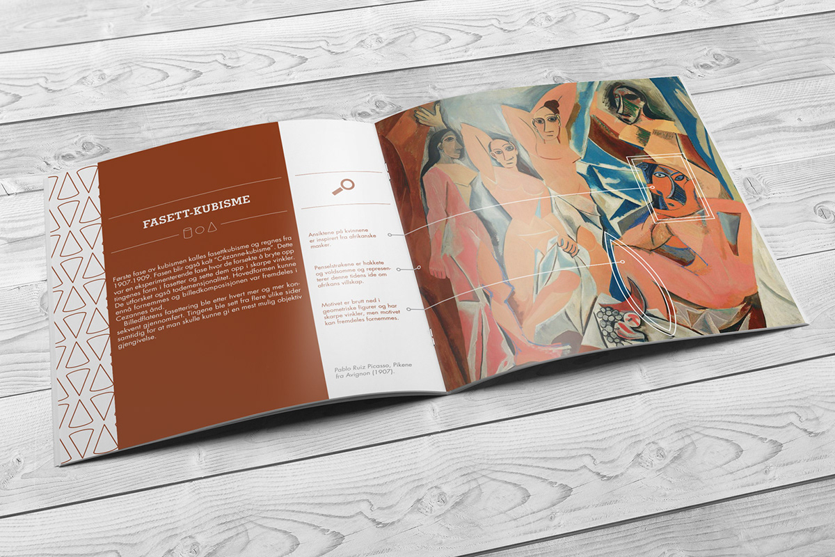 cubism kubisme brosjyre brochure Picasso Layout information nkh