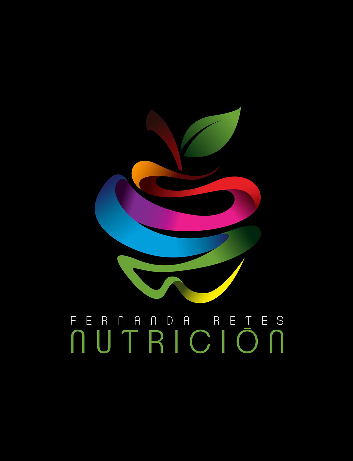 nutrition apple Logotype logo branding  color movement Health identity
