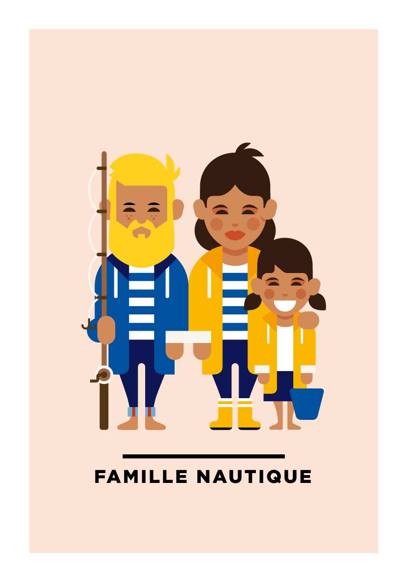 leduo Le Duo Illustrations flat design marabout edition Style family hipsters