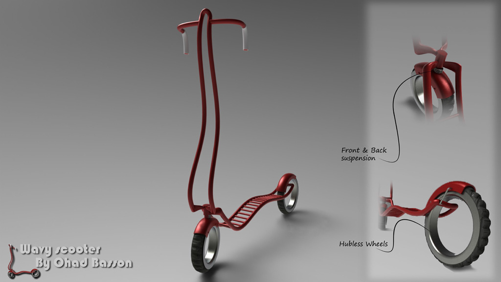 transportation Retro Solidworks Scooter kick scooter red