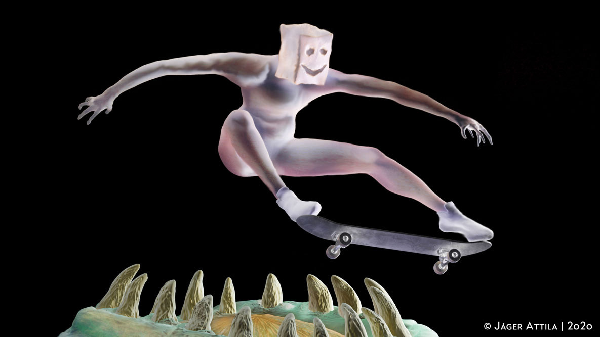 budapest surreal texturing skateboarding monster 3D Character Design 3d creature design digital 3d Jáger attila ninja ollie