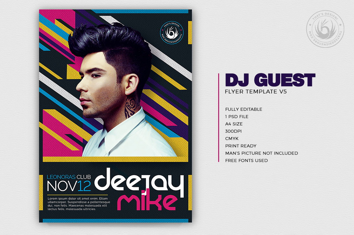 flyer poster template psd dj party electro music club concert
