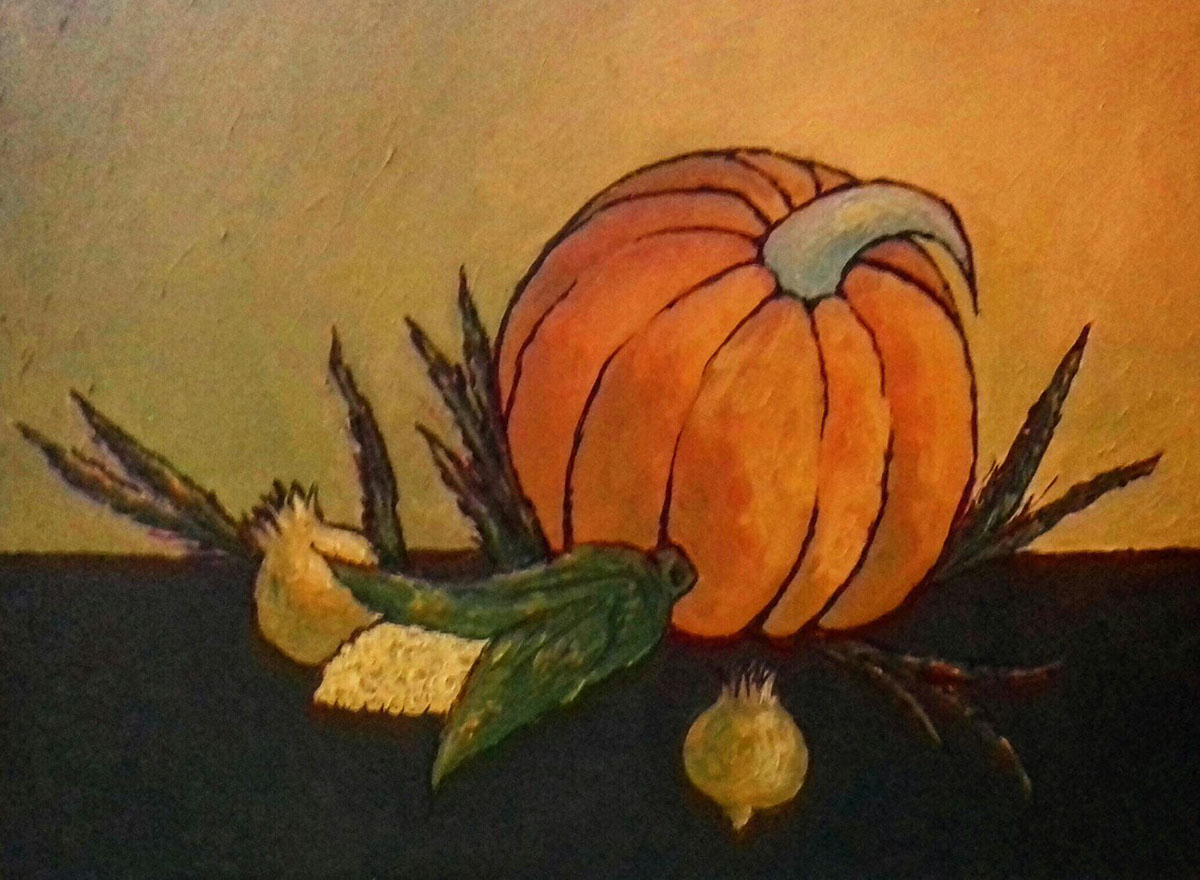 art fineart.modernart oil oilpainting pumpkin stilllife