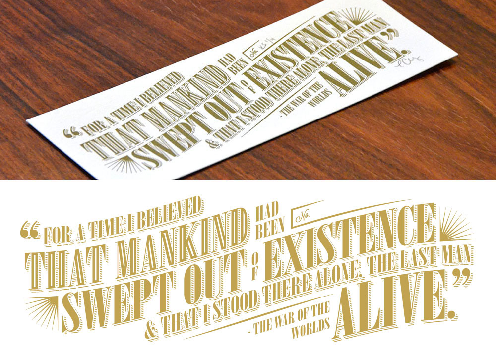 silk screen letterpress embossed limited edition bookmark books literature