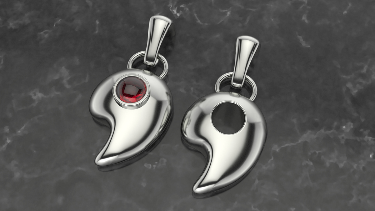 Amaterasu CAD Design garnet jewelry Jewelry Design  Okami video game