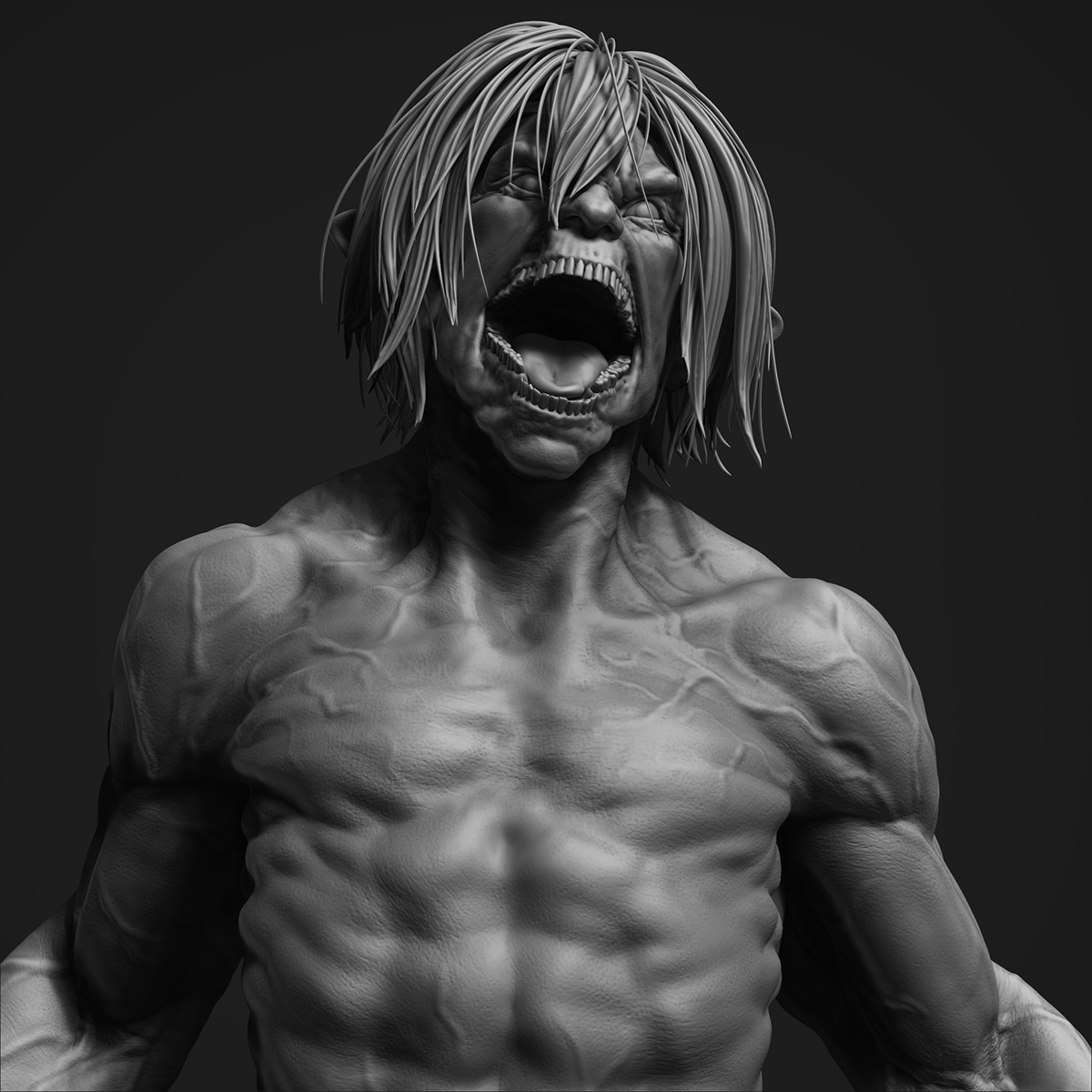 attackontitan Zbrush digitalsculpting fanart eren Jaeger Titan Posed actionfigure toy anatomy AnatomyStudy
