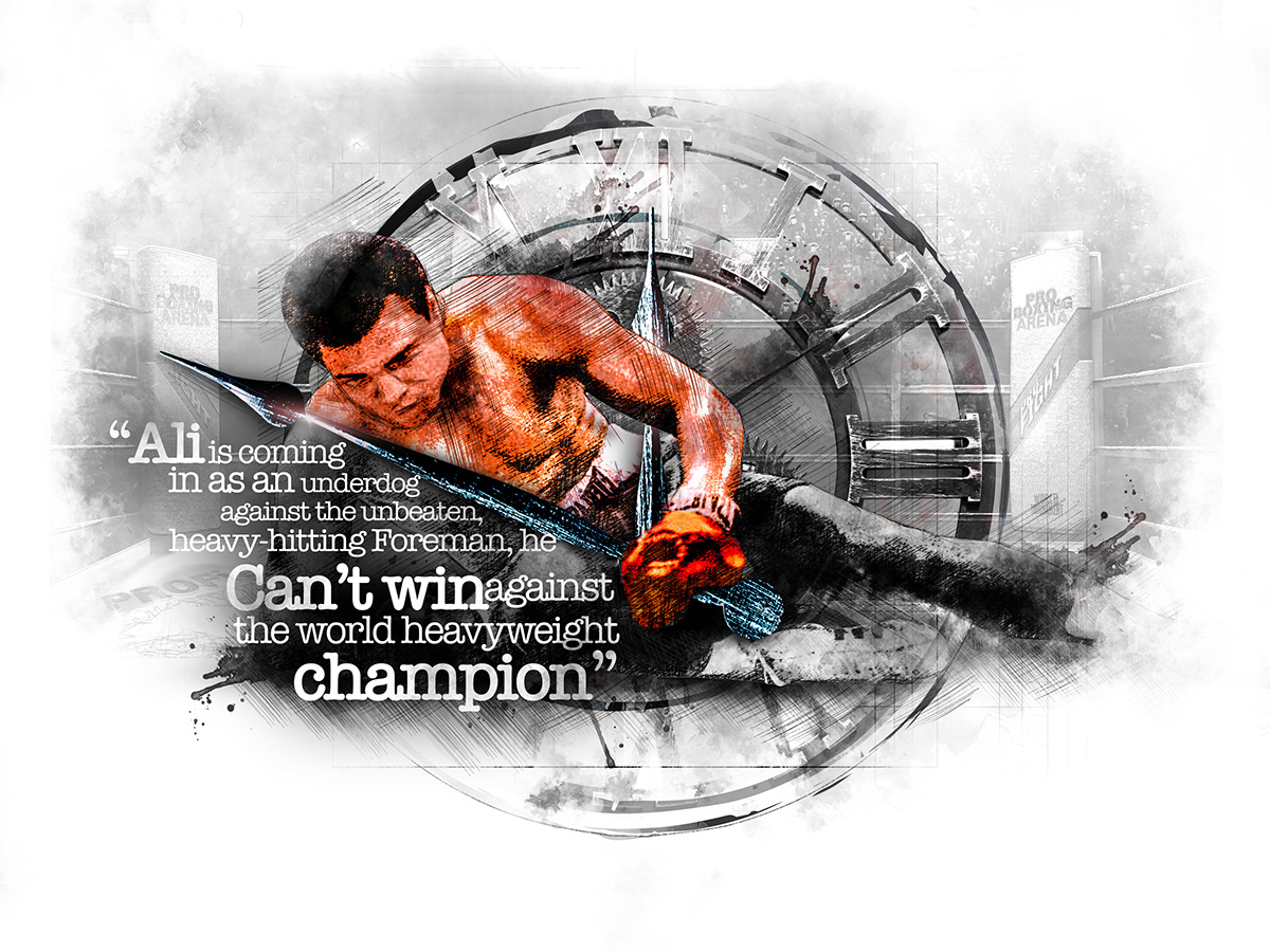 football Boxing basketball Event visual identity visualization brush watercolor black and white rollup