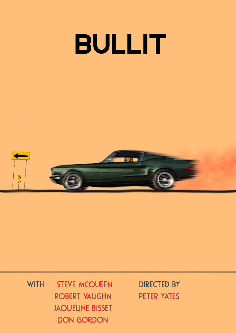 Cars cine Cinema movie tv series ateam Bullit poster 80´s 70´s