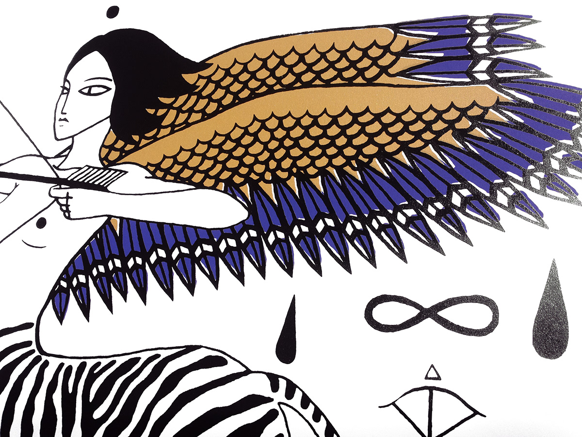 sérigraphie silkscreen silkscreen print art dessin zebra woman zebre femme sagittaire sagitarius laura laura descraques Descraques
