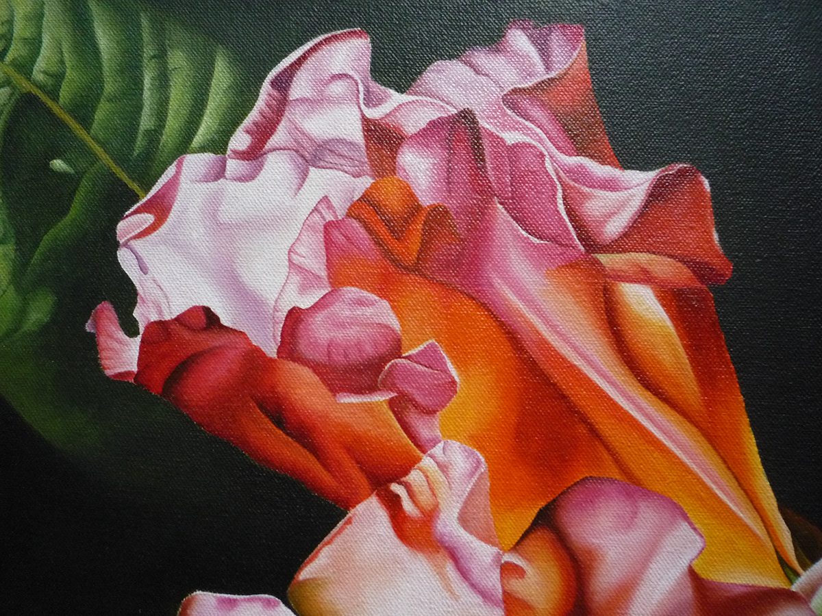 pintura proceso oleo oil canvas flower