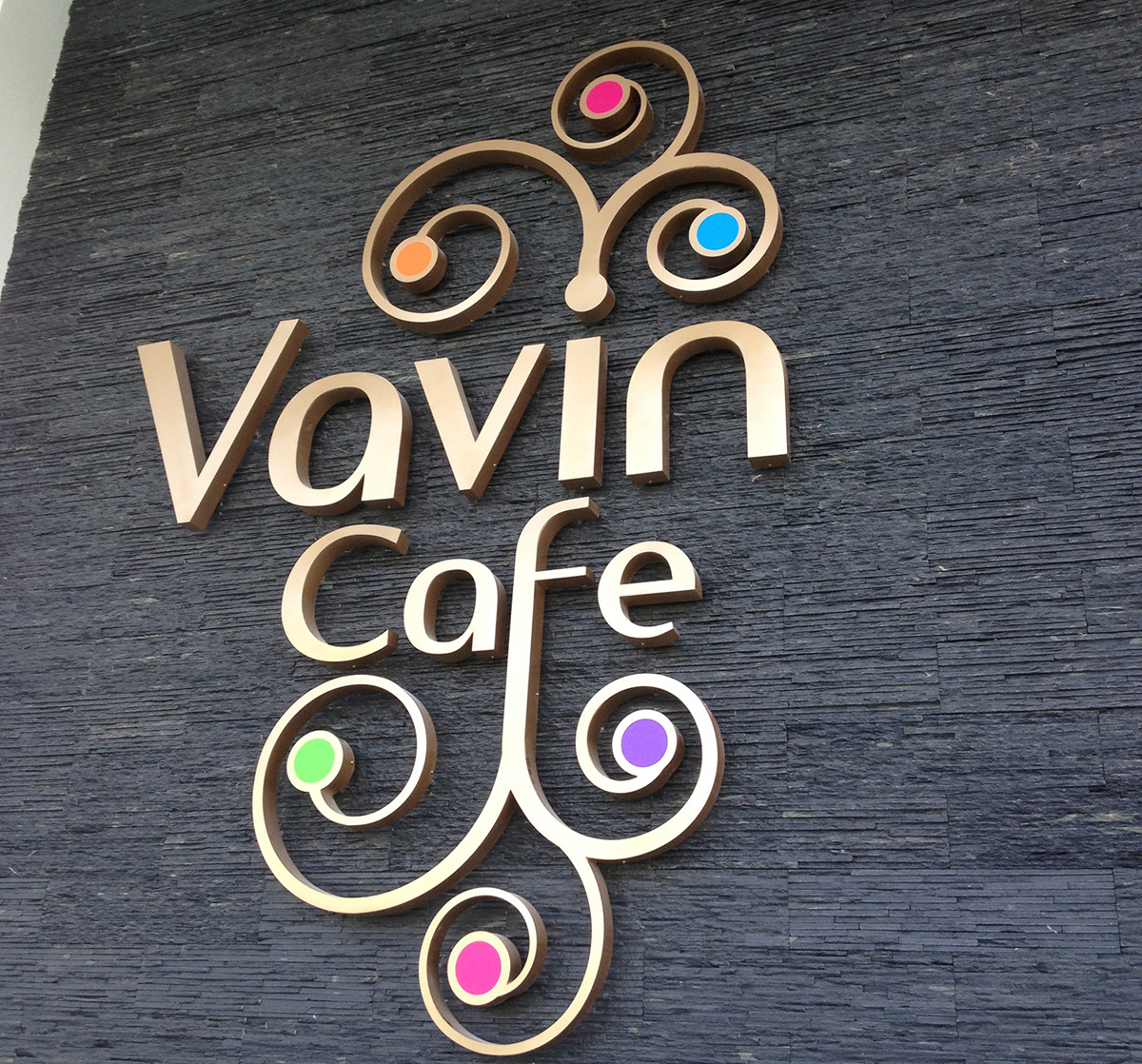 cafe identity French curles vavin logo elegant