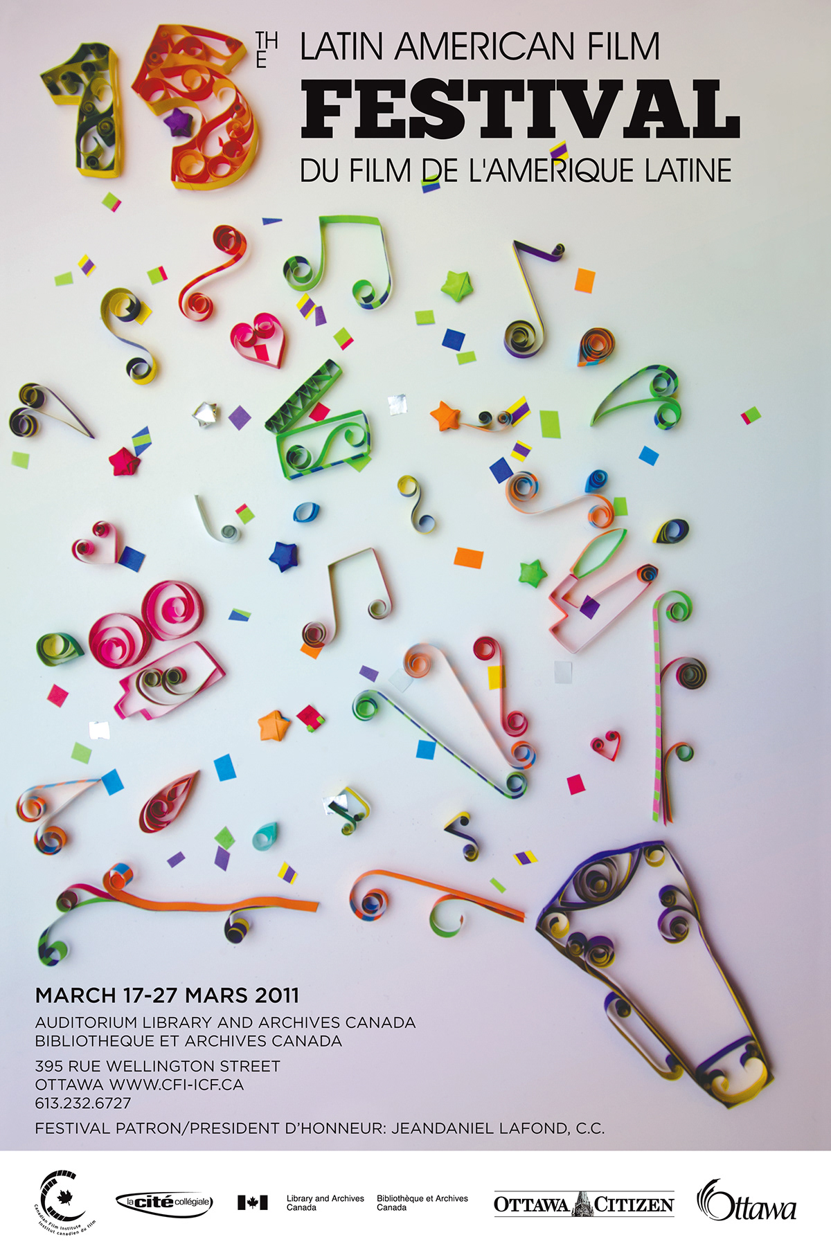 latin american film paper quilling festival poster