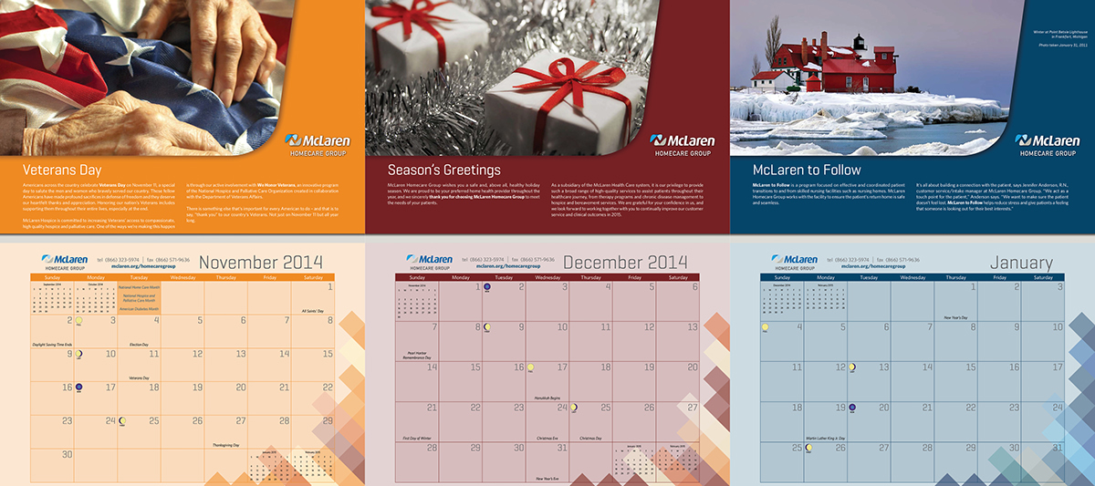 Adobe Portfolio calendar InDesign month year wall