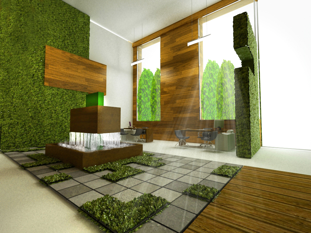 ecologic green Sustainable volumetric Open space office modern Interiorscape natural