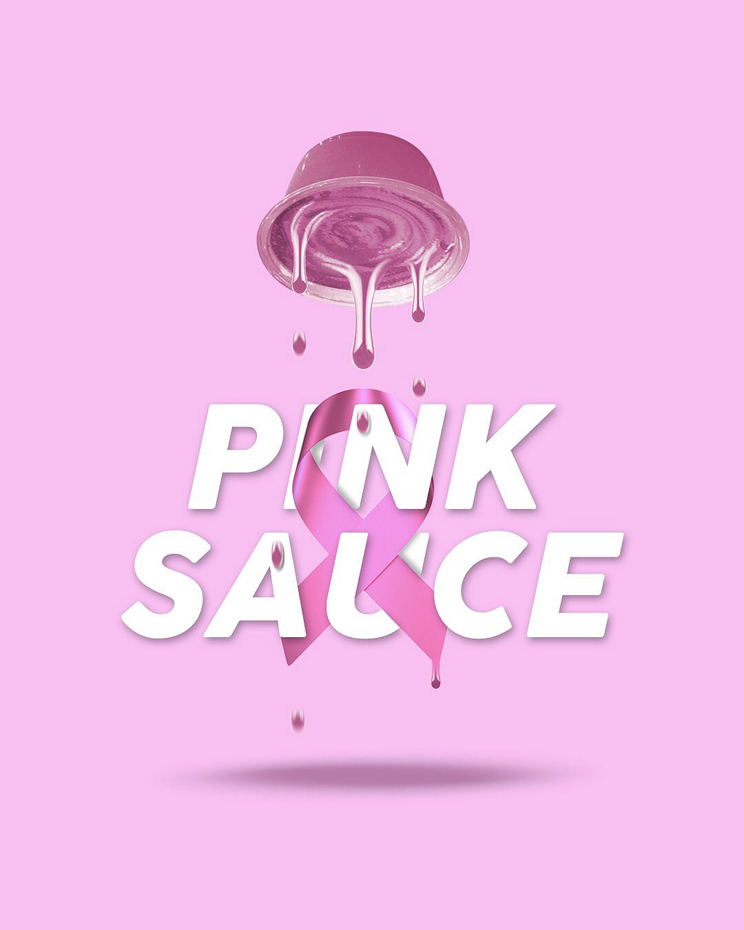 pink breast cancer ribbon sauce