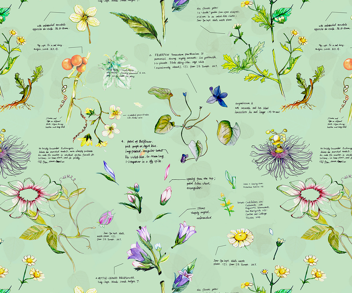 textile pattern design deconstruction Flowers
