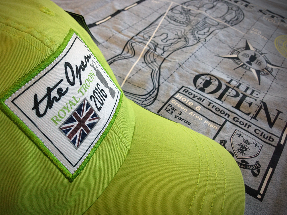 golf tins Printed Tins map t-shirt caps Hats screenprint Embroidery applique print UK scotland Championship