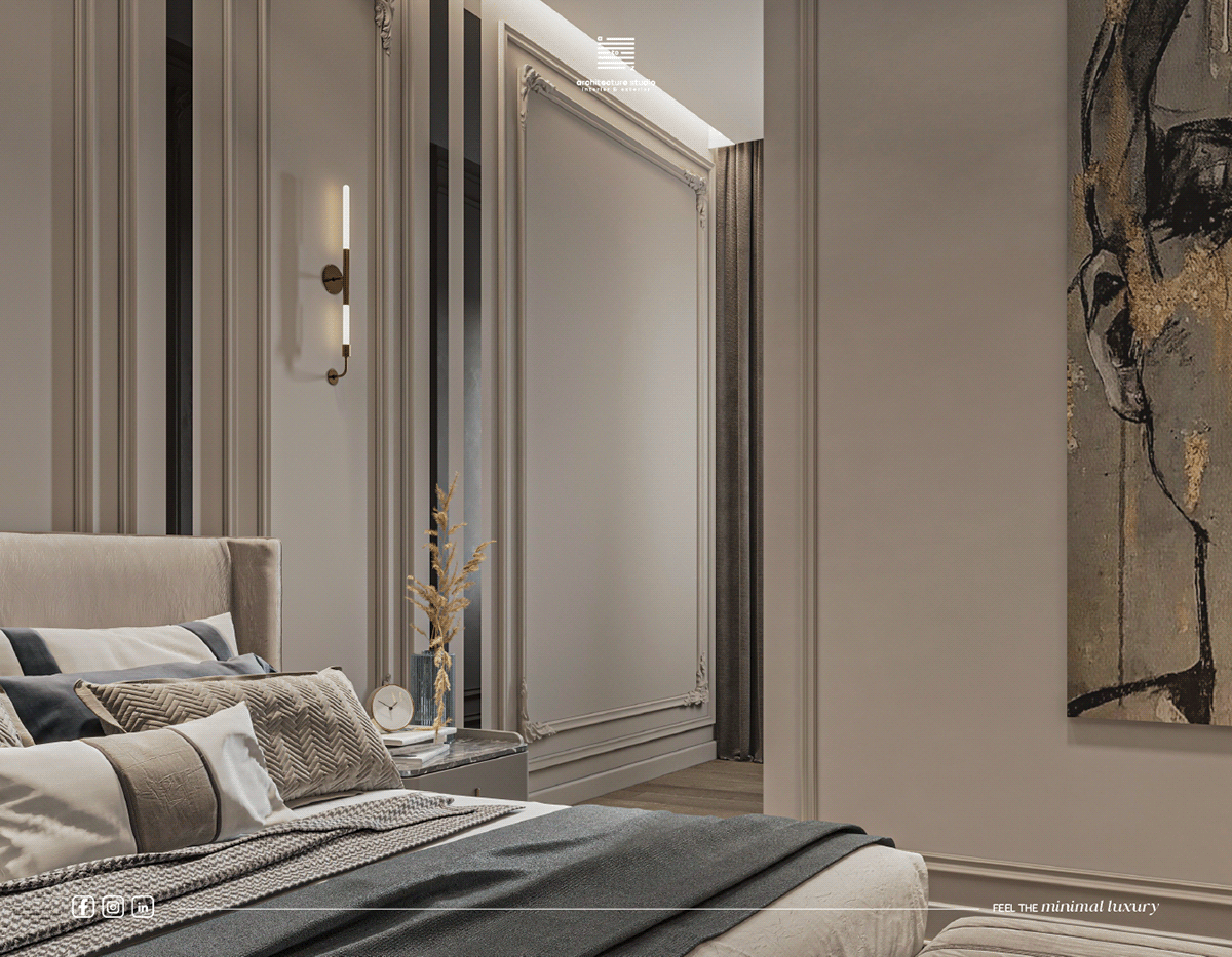 bedroom interior design  architecture Render visualization corona NEWCLASSIC 3D 3dmax Interior