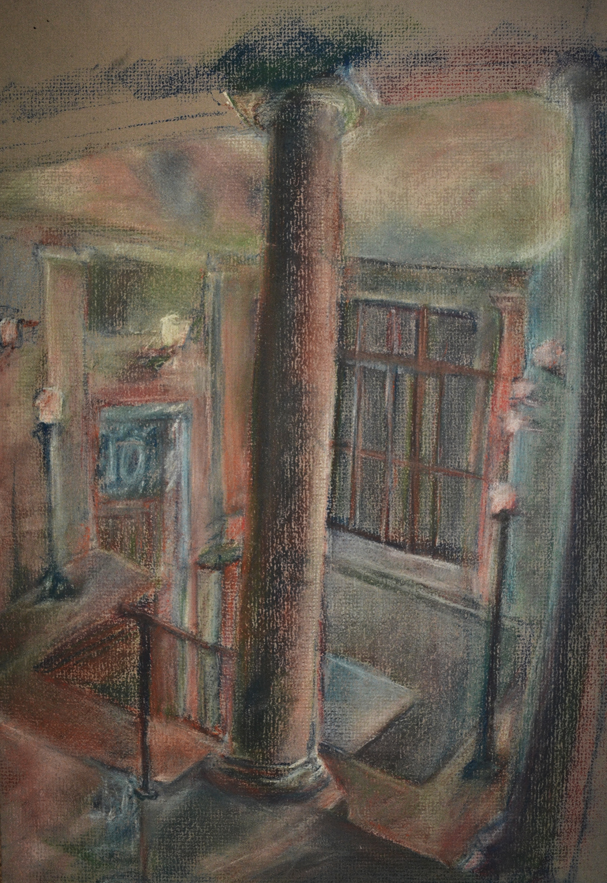 Carnegie Mellon CMU Carnegie Art Museum colleen clifford Colleen Clifford Margaret Morrison CFA Building Gates Center chalk pastel chaulk pastel watercolor Architectural Drawing Architectural perspective Constructed Perspective