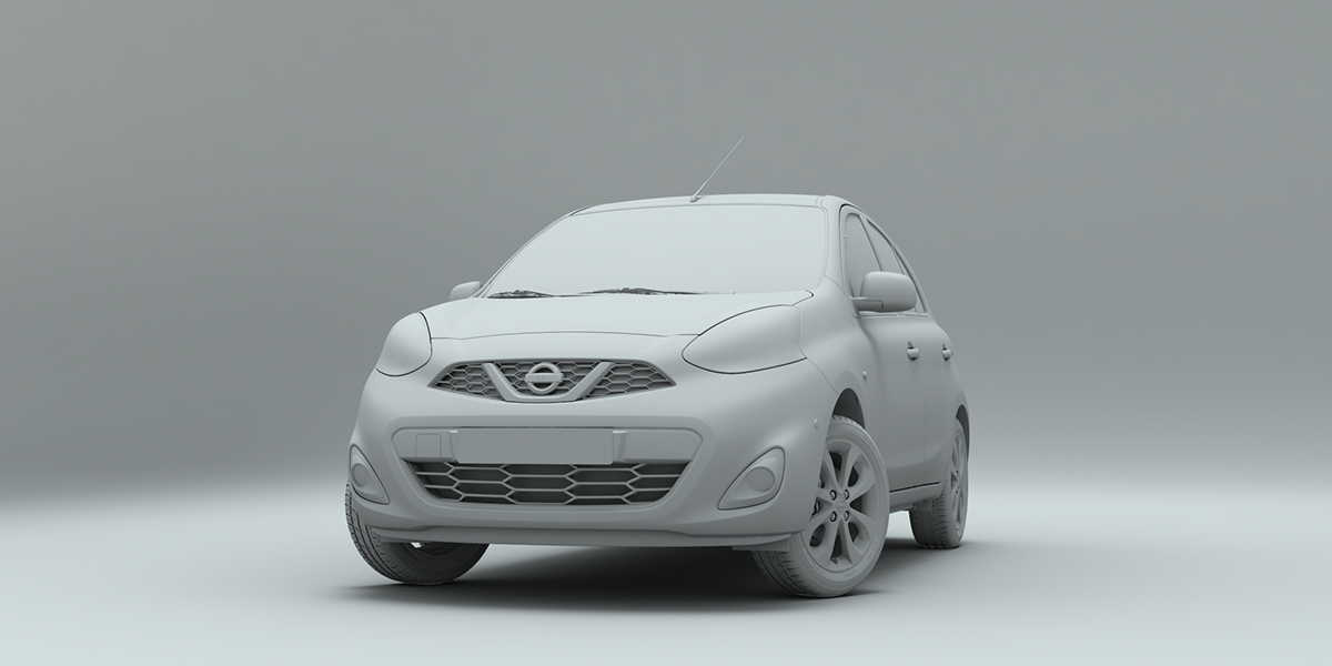 3ds max 3dsmax 3D rendering automotive   poster advertising campaing CG computer graphics lighting shading car Nissan micra