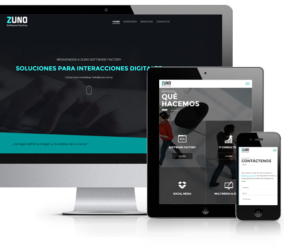 Responsive software onepage Web