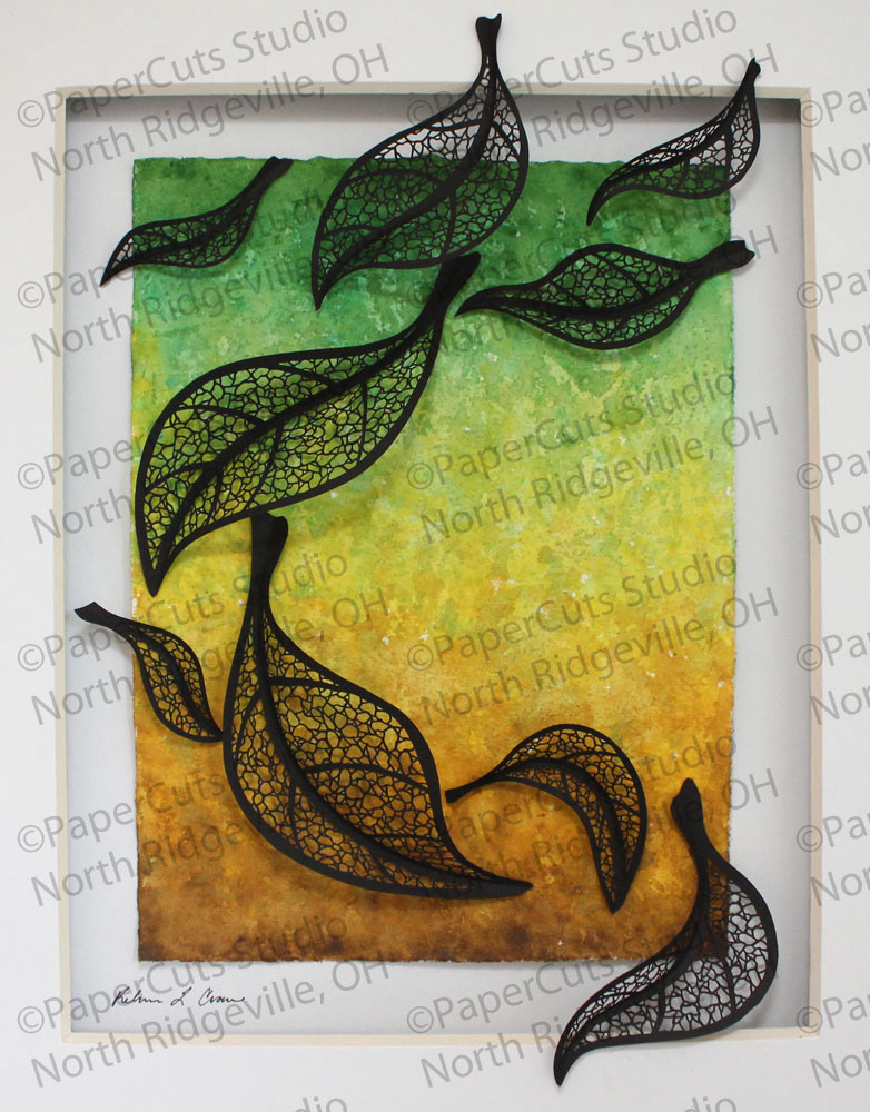 scherenschnitte papercutting paper sculpture watercolor leaves Nature forest woods