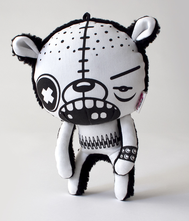 toy  plush toy  plush  character screen printing  crafts  aggressive Scary angry bear silkscreen metal Bullet fabric