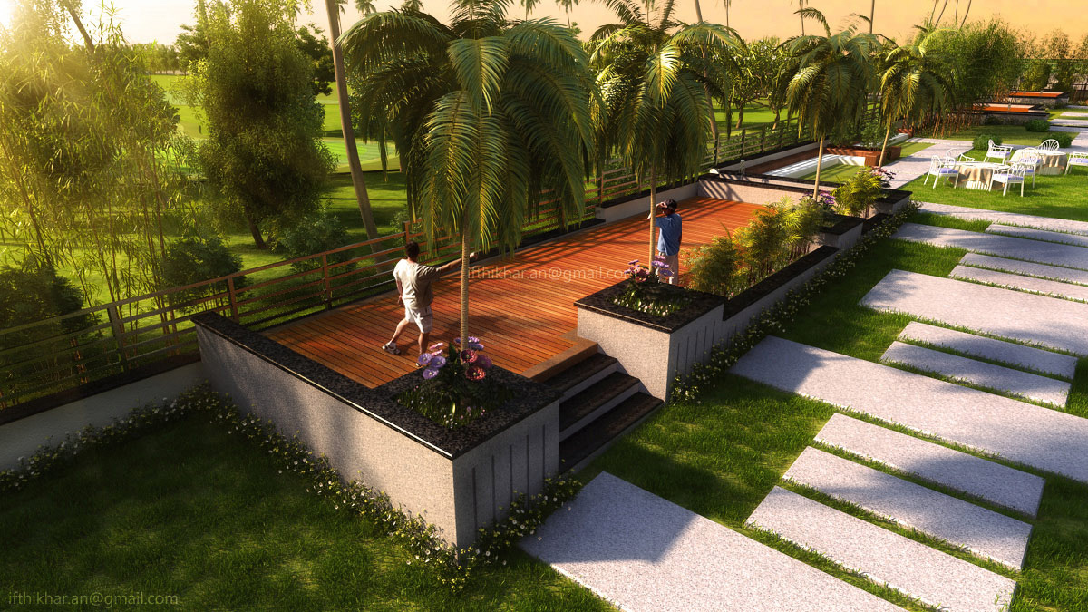 3D 3d exterior 3ds max concept design ifthikhar inspiration Landscape modern multiscatter vray contemporary
