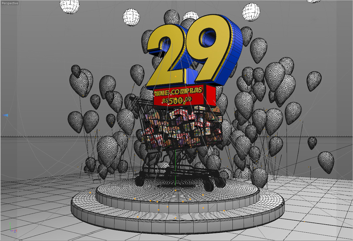 aniversário supermercado banner folheto 3D campanha supermercado Mercado cupom propaganda supermercado