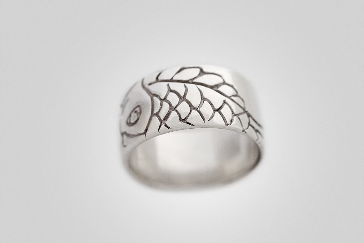ring silver koi jewelry