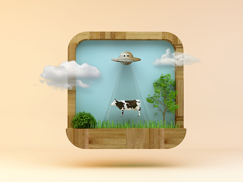 cinema4d 3D Icon app icon Real icon toy camera Speak & Spell UFO game icon kids