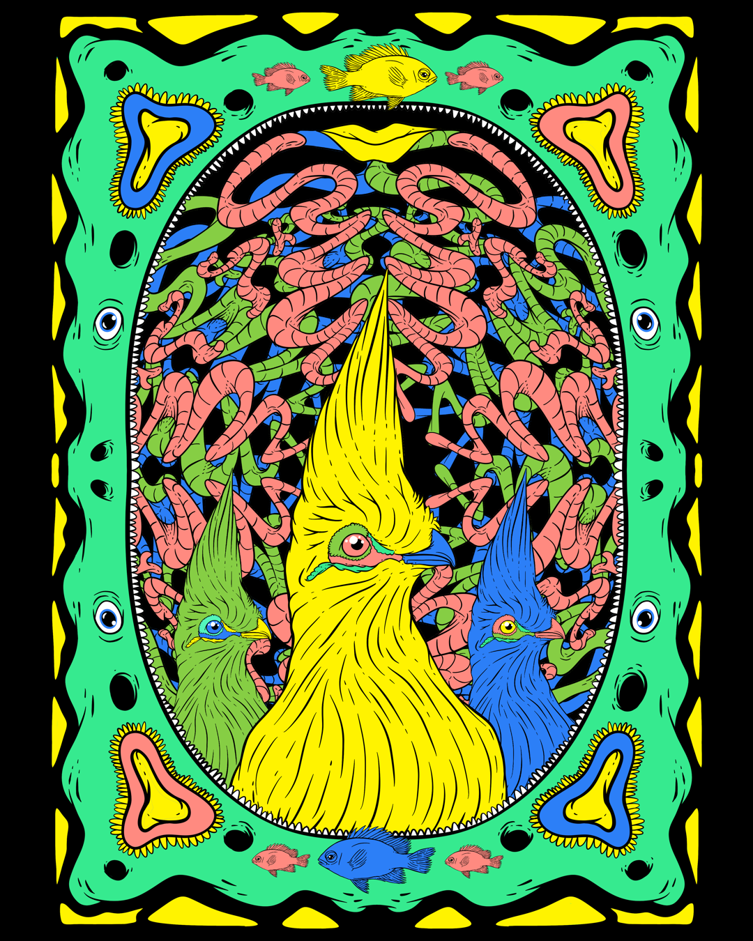 poster psychedelic symmetry ILLUSTRATION  trip acid Melt crazy