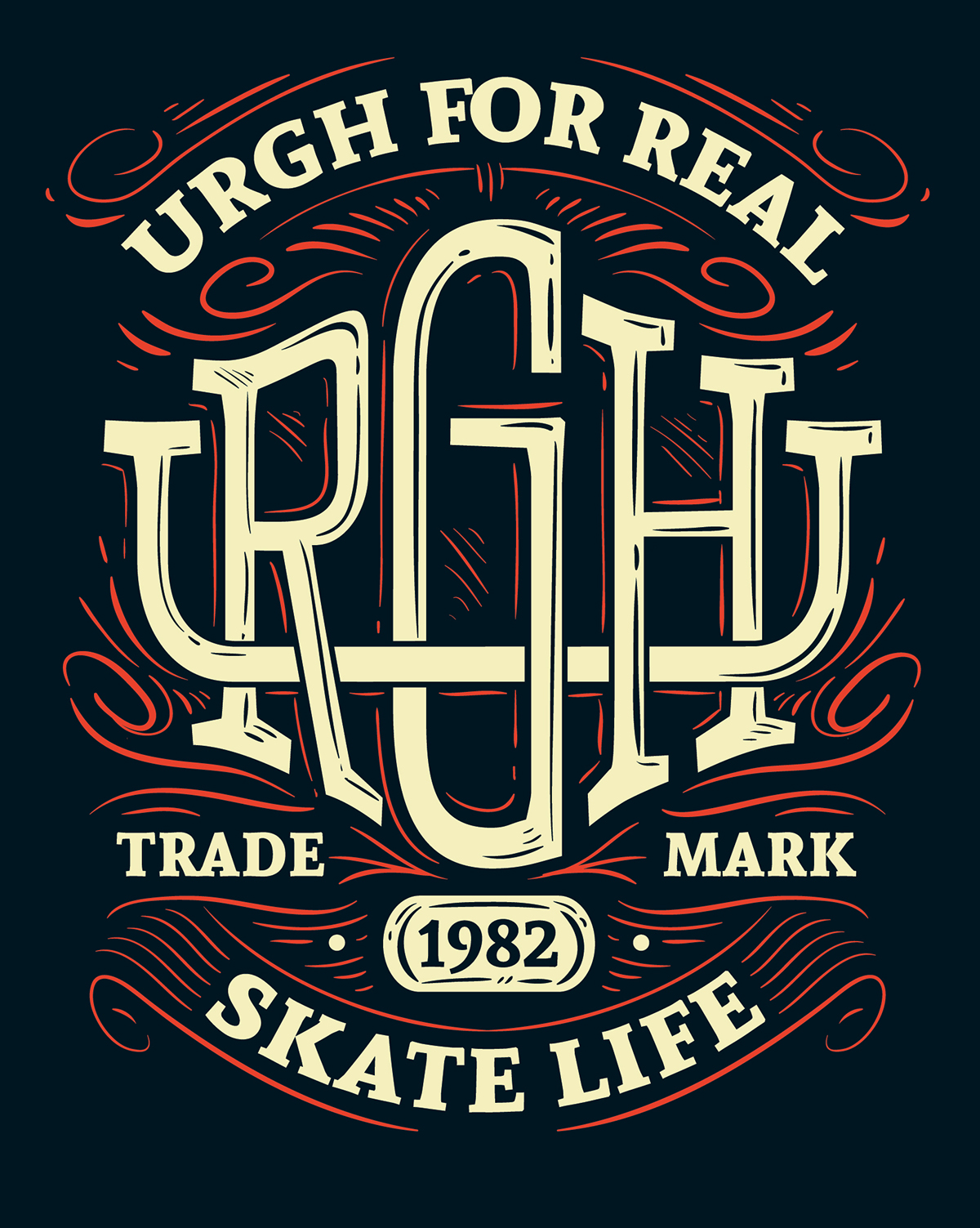 tshirt vintage type urgh skate wacom