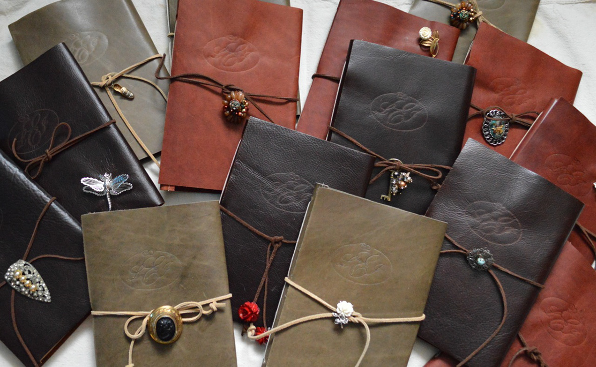 journal Hand Bound memoir book handmade leather farm