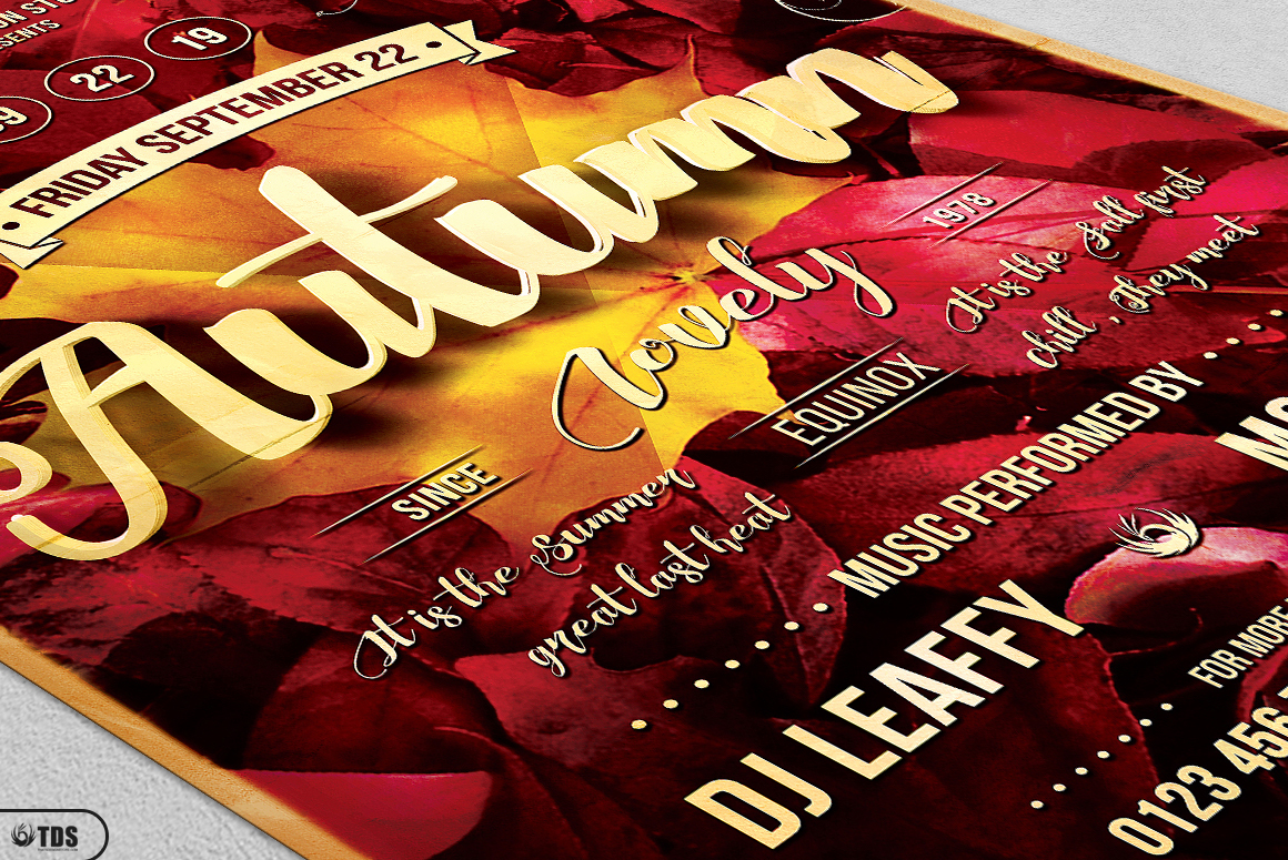 autumn Fall thanksgiving party night Day typographic season seasonal dj Nature earth forest wood leaves